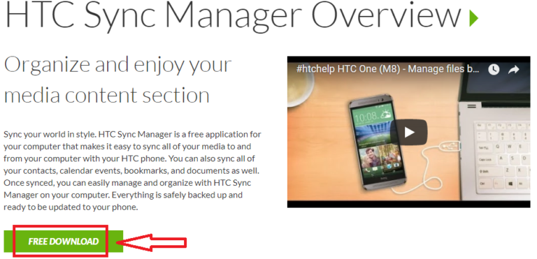 htc sync manager install