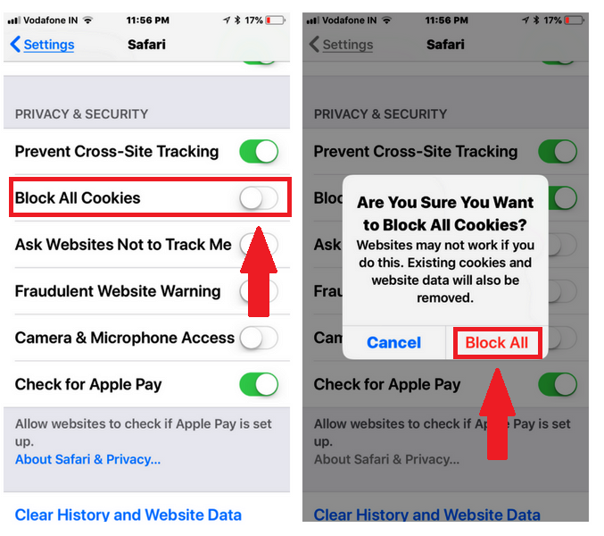 How to Clear Cookies on iPhone Blocking all Cookies on iPhone