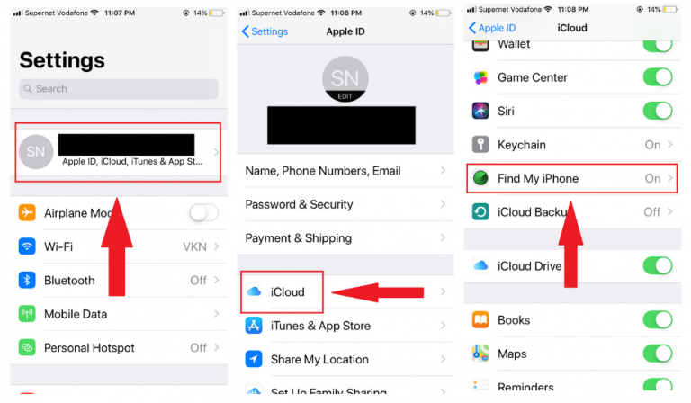 remove find my iphone icloud